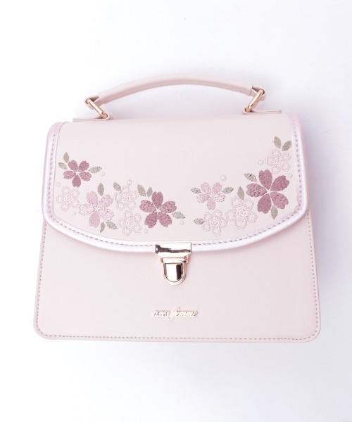 axes femme（アクシーズファム）の「桜刺繍配色デザインボストン（ボストンバッグ・レディース・ピンク/キナリ・FREE）」の12枚目の写真