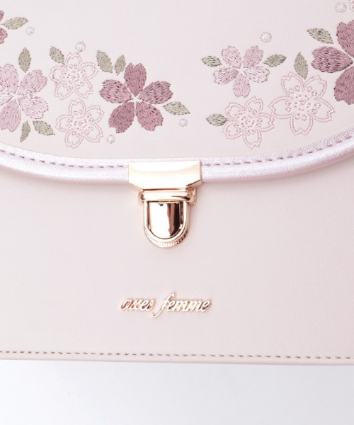 axes femme（アクシーズファム）の「桜刺繍配色デザインボストン（ボストンバッグ・レディース・ピンク/キナリ・FREE）」の5枚目の写真