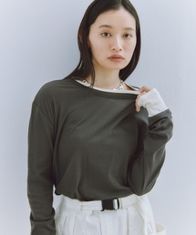 Obis＆（オビスアンド）の「レイヤード風シアーカットソーロンT（Tシャツ/カットソー）」