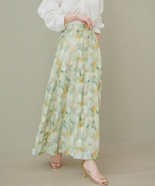 natural couture（ナチュラルクチュール）の「ニュアンス柄フレアスカート（スカート・レディース・ピンク系その他/ベージュ系その他/ブラック系その他/グリーン系その他・FREE）」の17枚目の写真