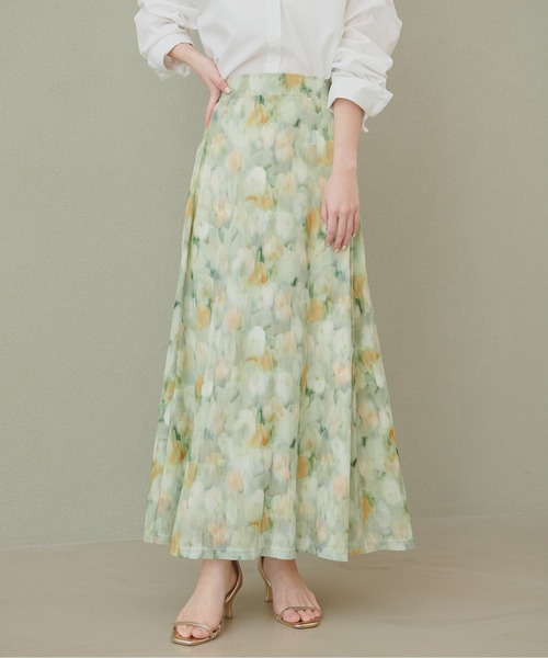 natural couture（ナチュラルクチュール）の「ニュアンス柄フレアスカート（スカート・レディース・ピンク系その他/ベージュ系その他/ブラック系その他/グリーン系その他・FREE）」の18枚目の写真