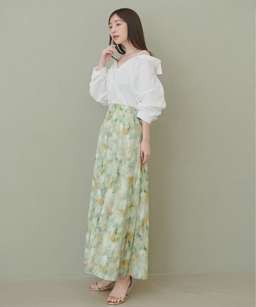 natural couture（ナチュラルクチュール）の「ニュアンス柄フレアスカート（スカート・レディース・ピンク系その他/ベージュ系その他/ブラック系その他/グリーン系その他・FREE）」の21枚目の写真