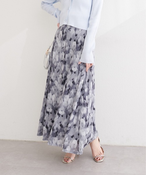 natural couture（ナチュラルクチュール）の「ニュアンス柄フレアスカート（スカート・レディース・ピンク系その他/ベージュ系その他/ブラック系その他/グリーン系その他・FREE）」の6枚目の写真