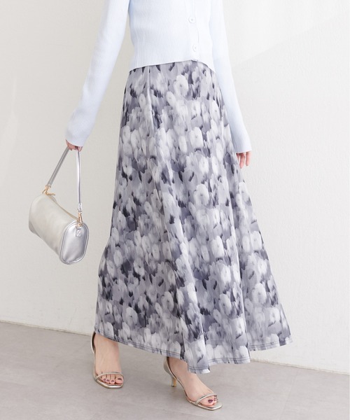 natural couture（ナチュラルクチュール）の「ニュアンス柄フレアスカート（スカート・レディース・ピンク系その他/ベージュ系その他/ブラック系その他/グリーン系その他・FREE）」の5枚目の写真