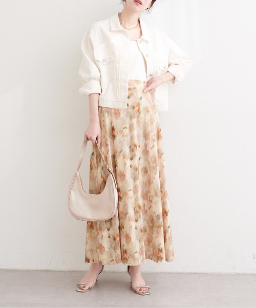 natural couture（ナチュラルクチュール）の「ニュアンス柄フレアスカート（スカート・レディース・ピンク系その他/ベージュ系その他/ブラック系その他/グリーン系その他・FREE）」の13枚目の写真