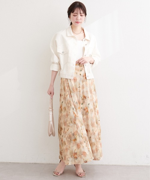 natural couture（ナチュラルクチュール）の「ニュアンス柄フレアスカート（スカート・レディース・ピンク系その他/ベージュ系その他/ブラック系その他/グリーン系その他・FREE）」の14枚目の写真