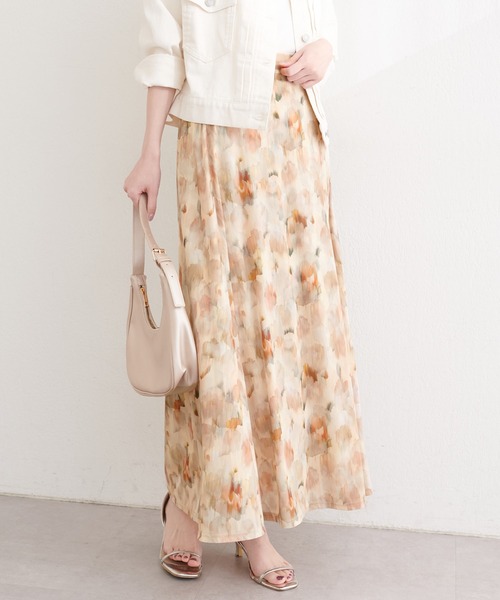 natural couture（ナチュラルクチュール）の「ニュアンス柄フレアスカート（スカート・レディース・ピンク系その他/ベージュ系その他/ブラック系その他/グリーン系その他・FREE）」の10枚目の写真