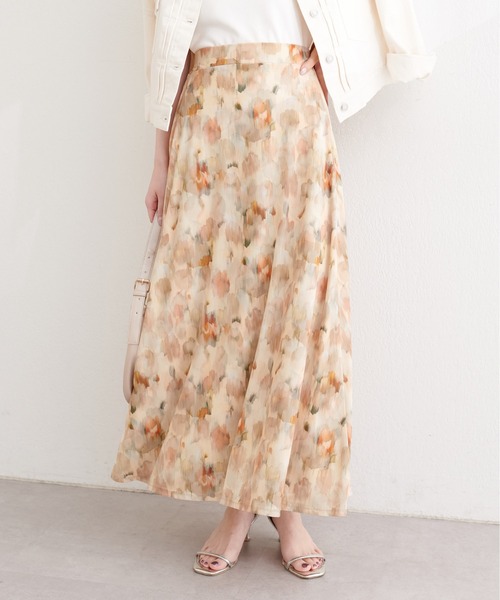 natural couture（ナチュラルクチュール）の「ニュアンス柄フレアスカート（スカート・レディース・ピンク系その他/ベージュ系その他/ブラック系その他/グリーン系その他・FREE）」の11枚目の写真
