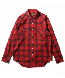 ［UNIVERD72/ユニバード］OMBRE CHECK WESTERN SHIRT オンブレチェック ウエスタンシャツ