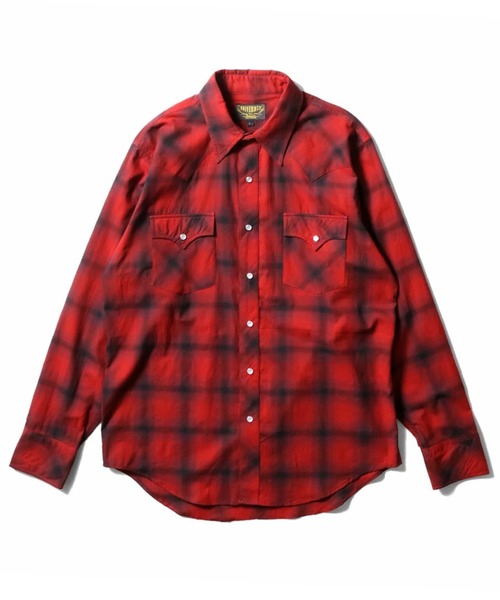 UNIVERD72/ユニバード］OMBRE CHECK WESTERN SHIRT オンブレチェック