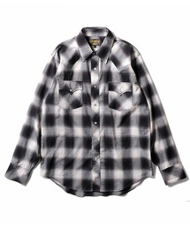 ［UNIVERD72/ユニバード］OMBRE CHECK WESTERN SHIRT オンブレチェック ウエスタンシャツ