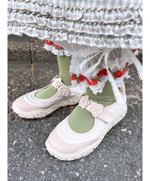 PINK HOUSE | フラワーモチーフ付きベルクロスニーカー(スニーカー)