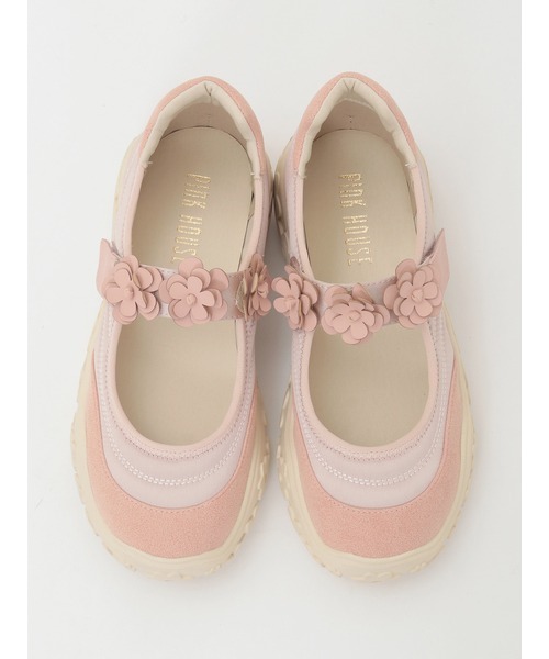 PINK HOUSE（ピンクハウス）の「フラワーモチーフ付きベルクロスニーカー（スニーカー・レディース・ブルーグレー/ブラック/ピンク/シャンパン・LARGE/MEDIUM/SMALL）」の18枚目の写真