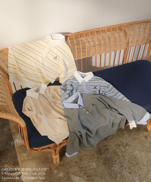 GREENWICH POLO CLUB(グリニッジポロクラブ)の「GREENWICH POLO CLUB(TM) 布帛ドッキングポロニットプルオーバー(Tシャツ/カットソー・レディース・グレー/サックスブルー/イエロー/ホワイト系その他2・FREE)」の5枚目の写真