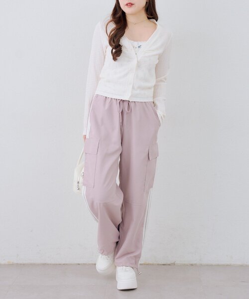 Another Branch olive des olive（アナザーブランチオリーブデオリーブ）の「脇ライン入りカーゴパンツ（カーゴパンツ・レディース・ピンク/チャコールグレー/カーキ/ブラック・FREE）」の13枚目の写真