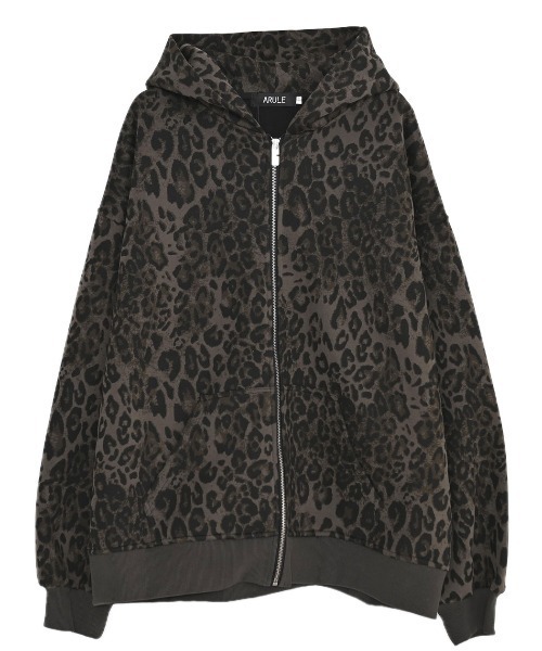 ARULE（アルール）の「『ARULE/アルール』ヒョウ柄ジップアップパーカー【Y】【CN】（パーカー・メンズ・ブラック・M/L）」の6枚目の写真