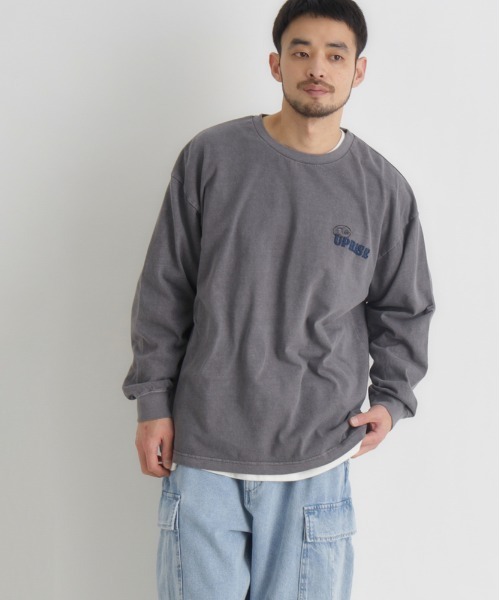 Right-on(ライトオン)の「Refurbish(リファービッシュ)刺繍ロングスリーブTシャツ(Tシャツ/カットソー・メンズ・ホワイト/ダークグレー/ネイビー・S/M/L/XL)」の12枚目の写真