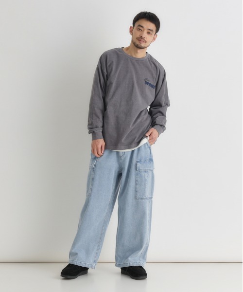 Right-on(ライトオン)の「Refurbish(リファービッシュ)刺繍ロングスリーブTシャツ(Tシャツ/カットソー・メンズ・ホワイト/ダークグレー/ネイビー・S/M/L/XL)」の15枚目の写真