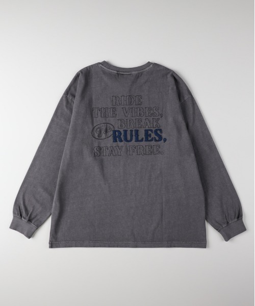 Right-on(ライトオン)の「Refurbish(リファービッシュ)刺繍ロングスリーブTシャツ(Tシャツ/カットソー・メンズ・ホワイト/ダークグレー/ネイビー・S/M/L/XL)」の20枚目の写真