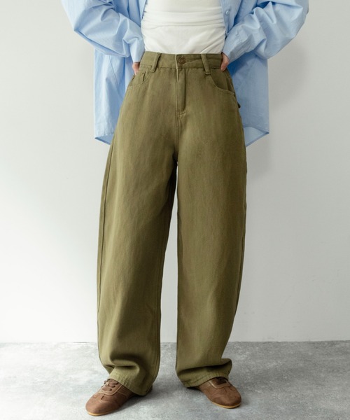 on:nue（オンニュ）の「【on:nue】[着用動画あり！] 綿ツイルバルーンシルエットワイドパンツ /2026 SS COLLECTION（その他パンツ・レディース・ブラック/カーキ・SMALL/MEDIUM）」の4枚目の写真