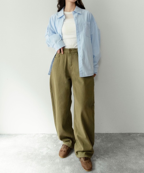 on:nue（オンニュ）の「【on:nue】[着用動画あり！] 綿ツイルバルーンシルエットワイドパンツ /2026 SS COLLECTION（その他パンツ・レディース・ブラック/カーキ・SMALL/MEDIUM）」の8枚目の写真