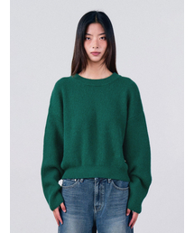 Bottom Logo Solid Knit Dark Green