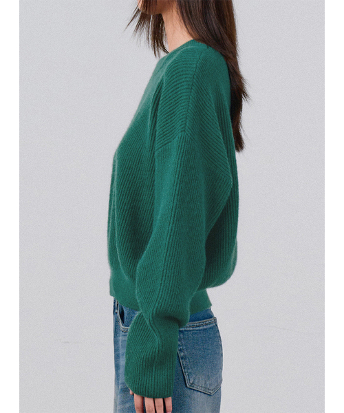 ANNEHEARTS（アンハーツ）の「Bottom Logo Solid Knit Dark Green（ニット/セーター・レディース・その他・FREE）」の6枚目の写真