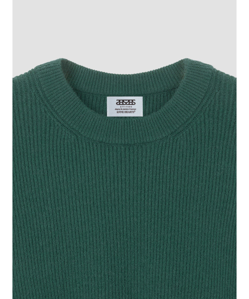 ANNEHEARTS（アンハーツ）の「Bottom Logo Solid Knit Dark Green（ニット/セーター・レディース・その他・FREE）」の4枚目の写真