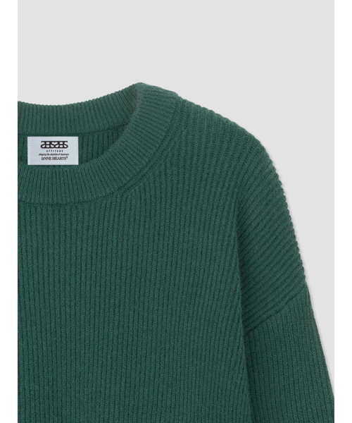 ANNEHEARTS（アンハーツ）の「Bottom Logo Solid Knit Dark Green（ニット/セーター・レディース・その他・FREE）」の3枚目の写真