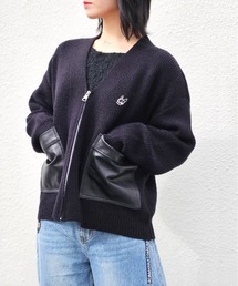 CRYSTAL BALL（クリスタルボール）の「レザーポケットカーディガン（カーディガン/ボレロ）」