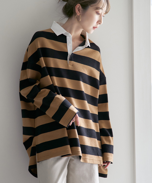 COGTHEBIGSMOKE（コグザビッグスモーク）の「《WEB・札幌店限定追加》別注 COG THE BIGSMOKE IVY RUGBY JERSEY（Tシャツ/カットソー・レディース・アイボリー/ベージュ・FREE）」の14枚目の写真