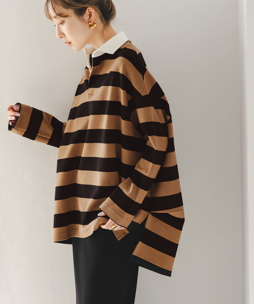 COGTHEBIGSMOKE（コグザビッグスモーク）の「《WEB・札幌店限定追加》別注 COG THE BIGSMOKE IVY RUGBY JERSEY（Tシャツ/カットソー・レディース・アイボリー/ベージュ・FREE）」の22枚目の写真