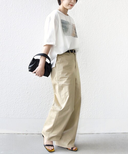 SHIPS（シップス）の「【WEB限定】オーガニック コットン 5分袖 フォト TEE（Tシャツ/カットソー・レディース・ベージュ/オフホワイト/ストーン・ONE SIZE）」の7枚目の写真