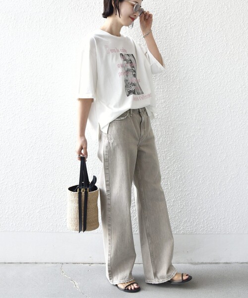 SHIPS（シップス）の「【WEB限定】オーガニック コットン 5分袖 フォト TEE（Tシャツ/カットソー・レディース・ベージュ/オフホワイト/ストーン・ONE SIZE）」の15枚目の写真