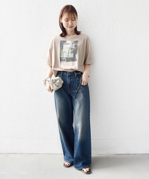 SHIPS（シップス）の「【WEB限定】オーガニック コットン 5分袖 フォト TEE（Tシャツ/カットソー・レディース・ベージュ/オフホワイト/ストーン・ONE SIZE）」の21枚目の写真