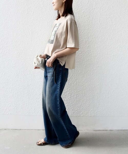 SHIPS（シップス）の「【WEB限定】オーガニック コットン 5分袖 フォト TEE（Tシャツ/カットソー・レディース・ベージュ/オフホワイト/ストーン・ONE SIZE）」の22枚目の写真