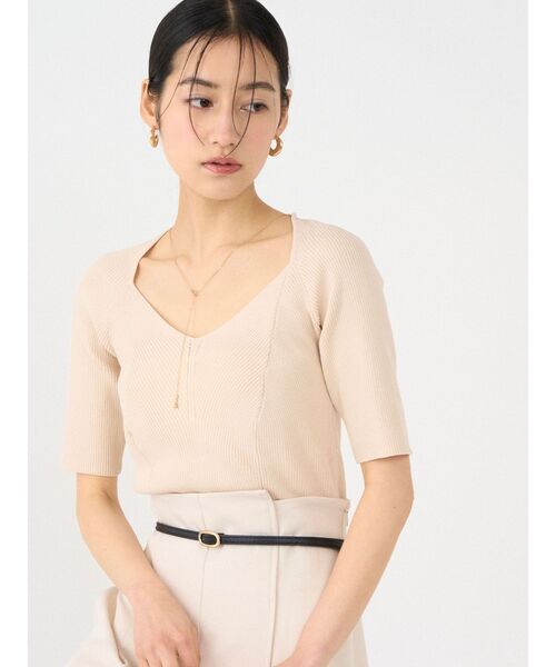 LAGUNAMOON（ラグナムーン）の「ラリエットニットプルオーバー（ニット/セーター・レディース・ライトブルー/ブラウン/ベージュ・FREE）」の5枚目の写真