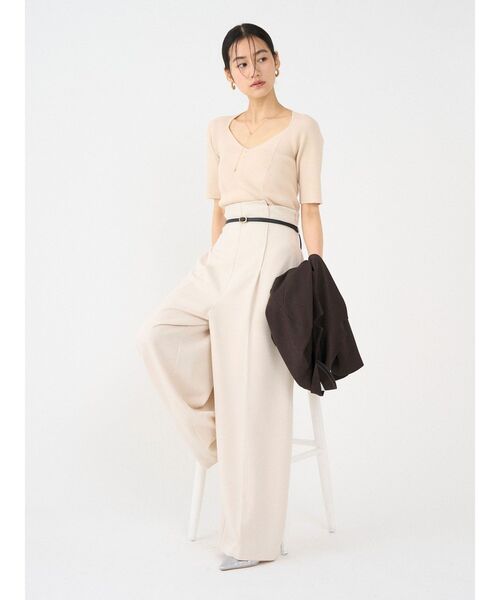 LAGUNAMOON（ラグナムーン）の「ラリエットニットプルオーバー（ニット/セーター・レディース・ライトブルー/ブラウン/ベージュ・FREE）」の6枚目の写真