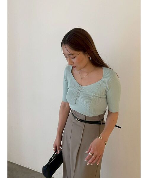 LAGUNAMOON（ラグナムーン）の「ラリエットニットプルオーバー（ニット/セーター・レディース・ライトブルー/ブラウン/ベージュ・FREE）」の15枚目の写真