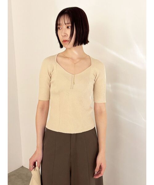 LAGUNAMOON（ラグナムーン）の「ラリエットニットプルオーバー（ニット/セーター・レディース・ライトブルー/ブラウン/ベージュ・FREE）」の18枚目の写真