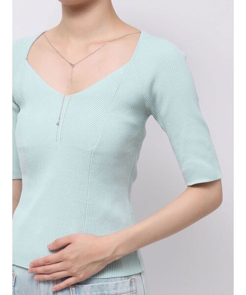 LAGUNAMOON(ラグナムーン)の「【UVカット】ラリエットニットプルオーバー 【夏服】(ニット/セーター・レディース・ライトブルー/ブラウン/ベージュ・FREE)」の11枚目の写真