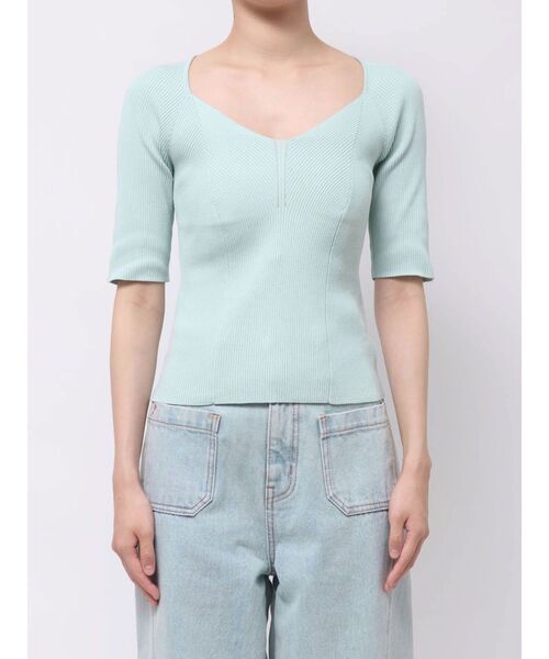 LAGUNAMOON(ラグナムーン)の「【UVカット】ラリエットニットプルオーバー 【夏服】(ニット/セーター・レディース・ライトブルー/ブラウン/ベージュ・FREE)」の14枚目の写真
