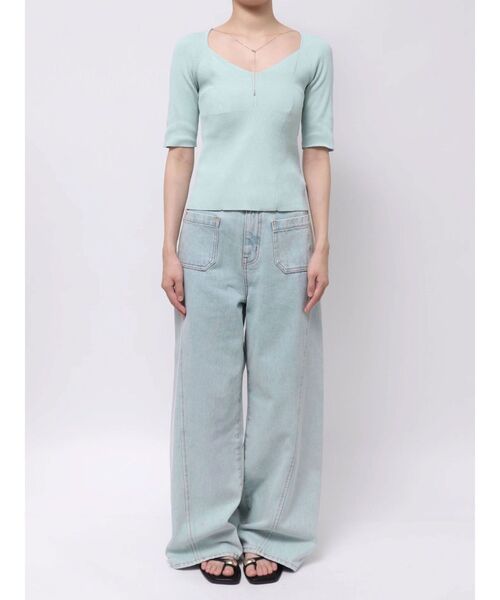 LAGUNAMOON(ラグナムーン)の「【UVカット】ラリエットニットプルオーバー 【夏服】(ニット/セーター・レディース・ライトブルー/ブラウン/ベージュ・FREE)」の15枚目の写真