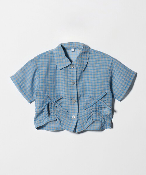 green label relaxing(グリーンレーベルリラクシング)の「シースルー チェック シャツ / キッズ 100cm-130cm(シャツ/ブラウス・キッズ・オフホワイト/ライトブルー・120cm/130cm/100cm/110cm)」の3枚目の写真