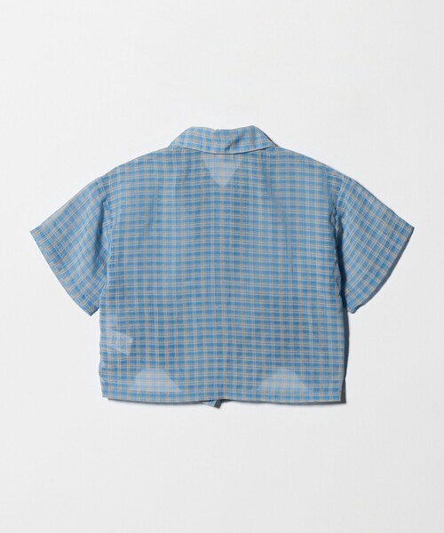 green label relaxing(グリーンレーベルリラクシング)の「シースルー チェック シャツ / キッズ 100cm-130cm(シャツ/ブラウス・キッズ・オフホワイト/ライトブルー・120cm/130cm/100cm/110cm)」の4枚目の写真