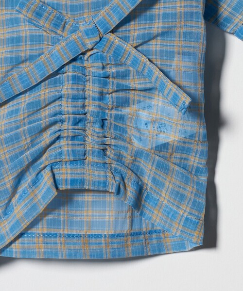 green label relaxing(グリーンレーベルリラクシング)の「シースルー チェック シャツ / キッズ 100cm-130cm(シャツ/ブラウス・キッズ・オフホワイト/ライトブルー・120cm/130cm/100cm/110cm)」の7枚目の写真