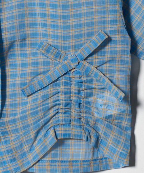 green label relaxing(グリーンレーベルリラクシング)の「シースルー チェック シャツ / キッズ 100cm-130cm(シャツ/ブラウス・キッズ・オフホワイト/ライトブルー・120cm/130cm/100cm/110cm)」の8枚目の写真