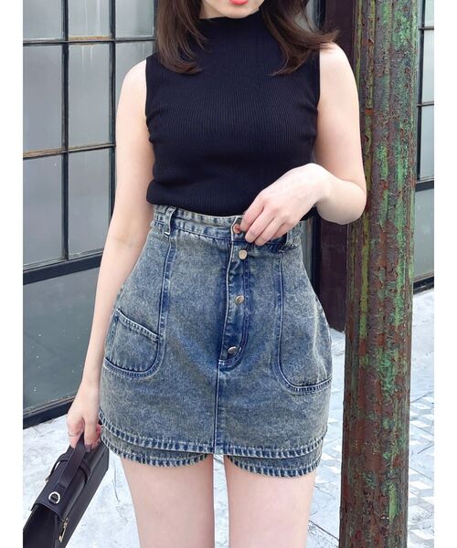 dazzlin(ダズリン)の「コルセットスカパン(デニムパンツ・レディース・オフホワイト/インディゴブルー/ブルー・MEDIUM/SMALL)」の1枚目の写真