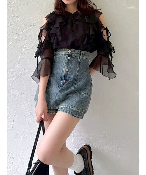 dazzlin(ダズリン)の「コルセットスカパン(デニムパンツ・レディース・オフホワイト/インディゴブルー/ブルー・MEDIUM/SMALL)」の8枚目の写真
