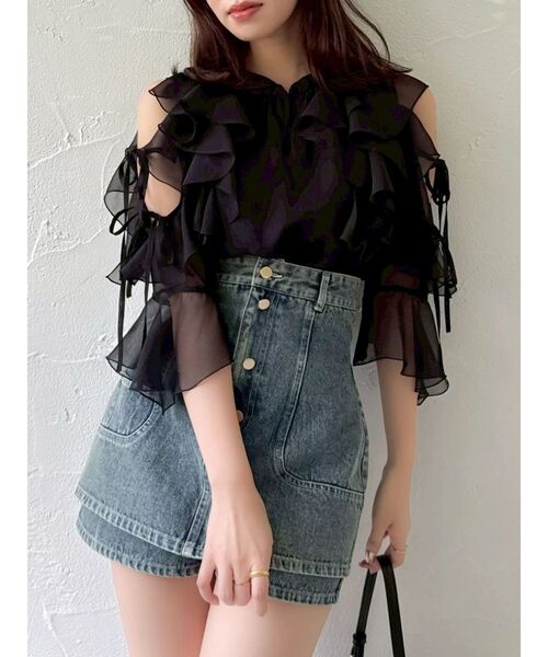 dazzlin(ダズリン)の「コルセットスカパン(デニムパンツ・レディース・オフホワイト/インディゴブルー/ブルー・MEDIUM/SMALL)」の9枚目の写真